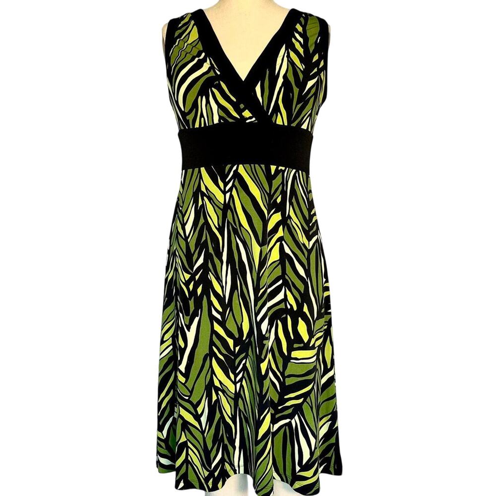 Vintage Womens Dress Size Small Green Black Office Summer Professional Cruise
